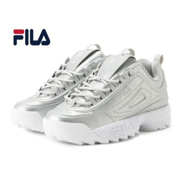 フィラ FILA ダッドスニーカー 厚底 スニーカー レディース ホワイト シルバー 白 ディスラプター 2 プレミアム メタリック 5XM02304  063 女性 靴 限定 | LINEブランドカタログ