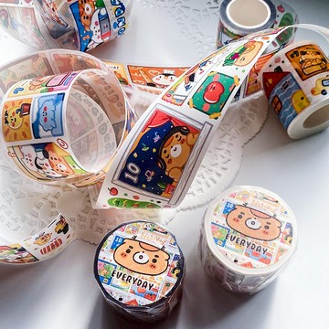 布嵐第一彈紙膠帶2-日付 和紙/pet