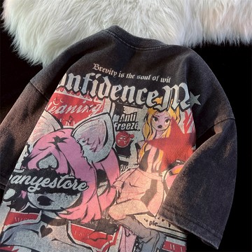 歐美高街 短袖上衣 重磅短袖 寬鬆短袖 美式街頭風 短袖 美式 t恤 衣服女短袖 水洗短袖 美式穿搭 寬鬆上衣