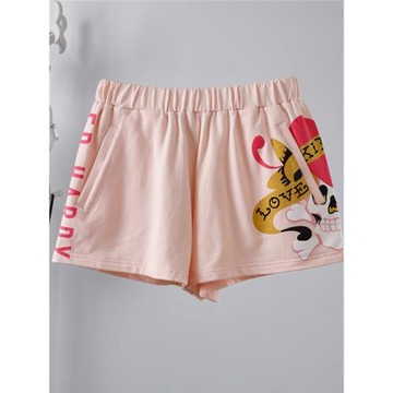 諾諾E站【EH】 2025夏季新款 女式印花短褲松緊高腰顯瘦運動褲