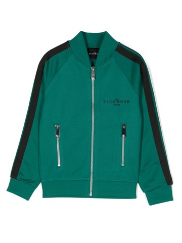 John Richmond Junior - embossed-logo bomber jacket - kids - Polyester - 2 yrs - Green