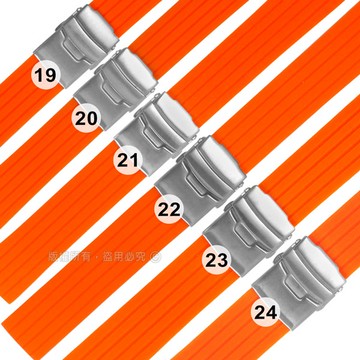 Watchband / 各品牌通用 舒適耐用 可剪裁 不鏽鋼扣 矽膠錶帶 橘色