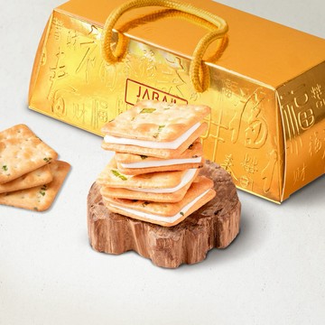 [祝你發財]【JABA】聚財金磚禮盒＿蔥軋餅(126g/盒，共2盒)