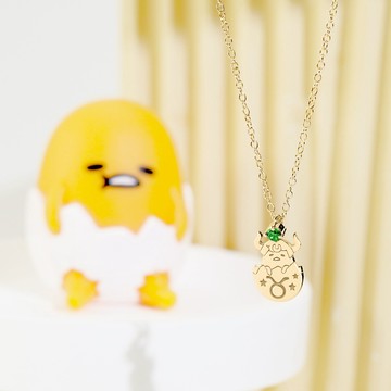 【STORY故事銀飾】Gudetama星座系列-蛋黃哥金牛座誕生石純銀項鍊