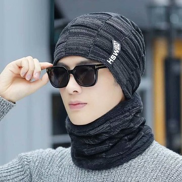 加絨毛帽圍脖兩件組 脖圍 針織帽 毛線帽 針織毛帽 遮耳毛帽 保暖帽 冷帽 冬帽 頸套【IB221】99750走走去旅行