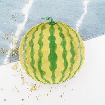 西瓜皮革盤 首飾盤 糖果盤 綠色