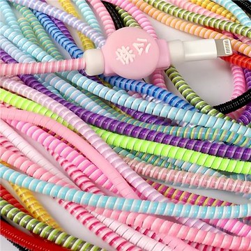 數據線防貓咬狗啃充電線保護套彈簧線繩防折斷頭纏繞器軟管通用長