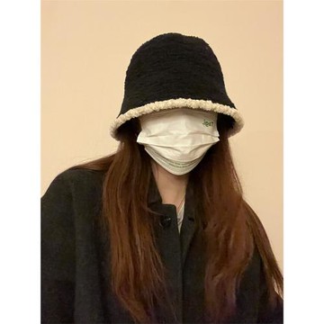 秋冬小香風簡約漁夫帽女秋冬韓版針織寬檐素顏遮臉休閑百搭盆帽潮