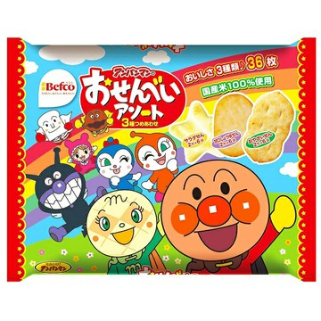 【江戶物語】Befco 栗山 麵包超人綜合米果 3種類36枚入 蔬菜/鹽味/醬油風味 仙貝 拜拜零食 日本原裝進口