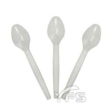 無封套小湯匙(米白)-長110mm (布丁/冰淇淋/奶酪/塑膠匙/蛋糕)【裕發興包裝】SY218