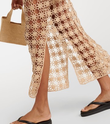 Anna Kosturova Rosette crochet cotton maxi skirt