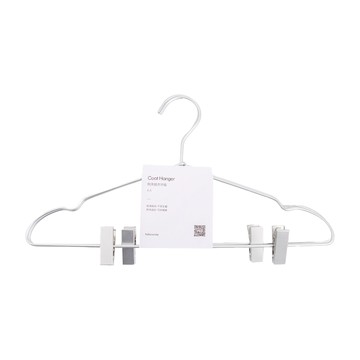 HOLA 和樂家居 肩帶型附夾鋁製衣架 41 x 0.4 x 23cm 2個  銀色  1組