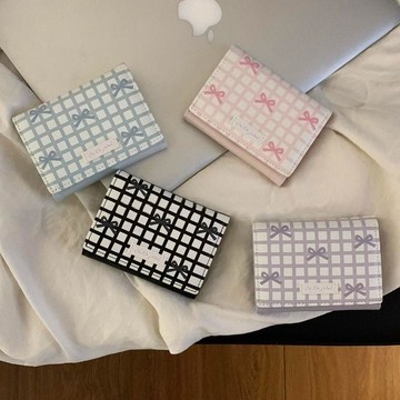 破價好物 出清不補 特價下殺 皮革零錢包 磁吸零錢包小禮物 零錢收納包 零錢袋 新款蝴蝶結格子錢包生日禮物可愛2025女