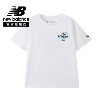 【New Balance】 NB 童裝短袖上衣_中性_白色_7EG2E04WWT