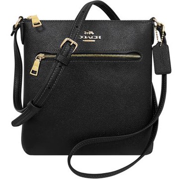 COACH 黑色防刮皮革斜背包