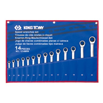 【威利小站】 KING TONY 12114MRN 14件式 單向快速扳手組 棘輪梅花開口板手 棘輪梅開板手
