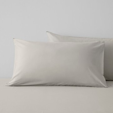 PALETTE250織素色純棉美式枕套2入 卵石灰