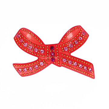 粉紅堂 髮飾滿鑽蝴蝶結水鑽髮夾  粉紅色