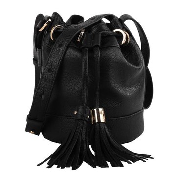 See by Chloe - VICKI 山羊皮斜背mini水桶包/黑