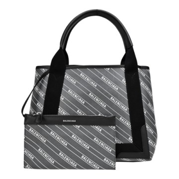 BALENCIAGA 巴黎世家  經典NAVY系列CABAS PVC手提/肩背包(S/灰)