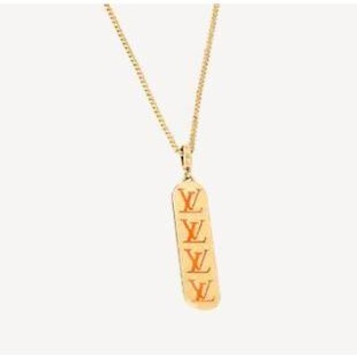 ルイ ヴィトン LOUIS VUITTON ネックレス ペンダント スケートボード メタル シルバー×グリーン メンズ MP3277 送料無料 99516a