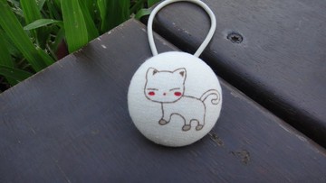 手感布包釦髮束 - Cat
