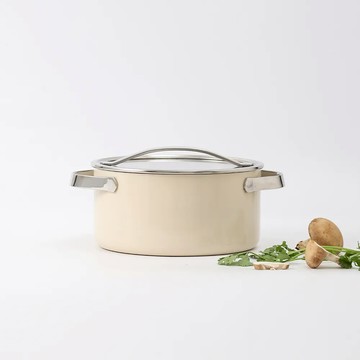 YOUFONE LIFE 304不鏽鋼 ARPHEE MORIA系列 米白瓷雙耳湯鍋