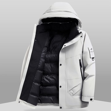 [巴黎精品] 真羽絨90%白鴨絨羽絨外套羽絨衣夾克-戶外情侶款寬鬆保暖連帽男女外套5色a1is63