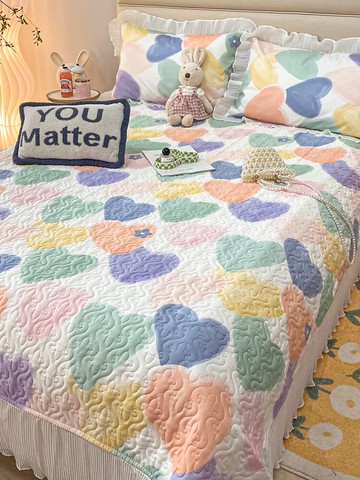 純棉榻榻米夾棉床蓋單件四季通用全棉網紅防滑床單三件套絎縫炕單