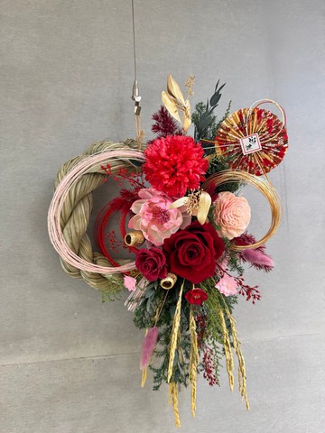 永生花注連繩 日本注連繩 新年掛飾 新年花禮