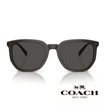 COACH 太陽眼鏡 HC8384U 579387 方框 時尚老花紋 - 金橘眼鏡