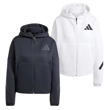 【下殺】Adidas 連帽外套 女裝 Z.N.E. 黑/白【運動世界】JE7848/JE7849