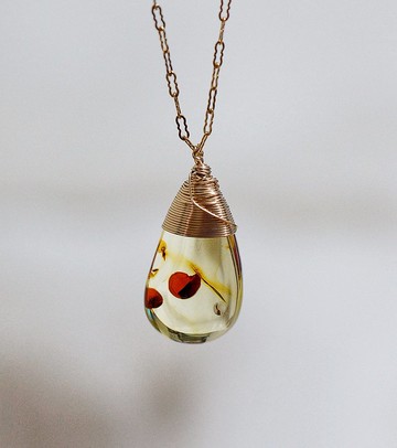 14K包金 GF 波羅的海琥珀鎖骨鍊 No.1 ( 14K GF Amber Necklace )