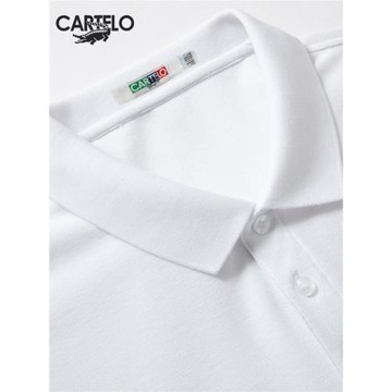 cartelo鱷魚POLO衫純棉短袖男女同款夏時尚翻領POLO衫珠地棉上衣