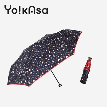 Yo!kAsa 甜蜜豹紋 輕量手開晴雨傘(三色任選)