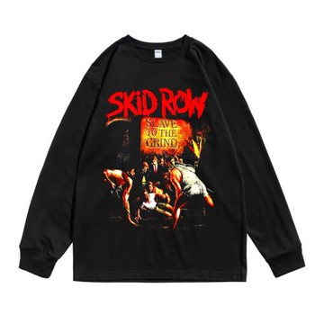 窮街Skid Row樂隊歐美華麗重金屬硬搖滾大碼街頭男女純棉長袖T恤