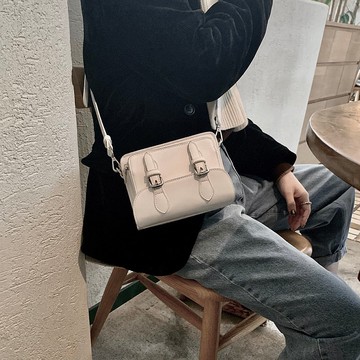 小眾原創設計 創意白色機能牛津包劍橋包 斜挎包