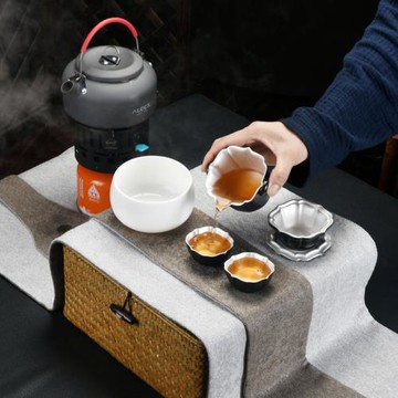 戶外茶藝旅行茶具套裝野外燒水壺泡茶功夫車載燃氣喝茶煮水便攜式