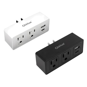 Glolux 擴充式壁插 2插2USB轉接器 2入組  WO-2A2B-100  1組