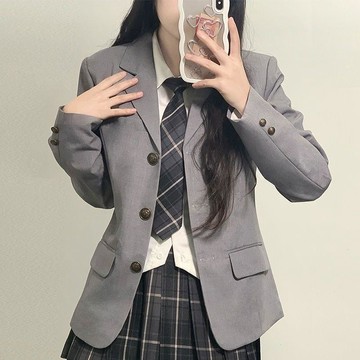 女士西裝外套 西裝外套春秋季日系學生校供感學院風西服外套0907