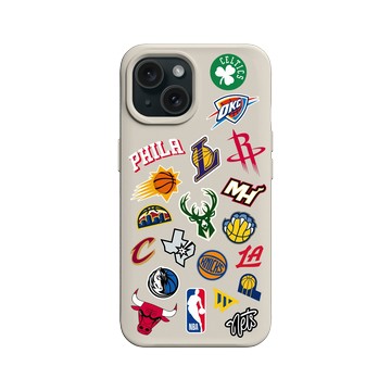 iPhone 15 SolidX 貝殼灰 - NBA - Mix Logos