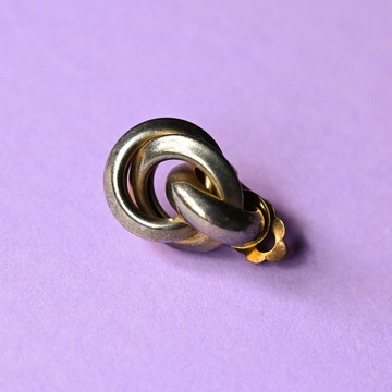【NaSuBi Vintage】圈環串接金屬古著耳環