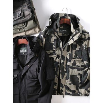 高階大牛貨！戰術戶外工裝風！春秋挺括寬松機能多口袋沖鋒衣外套