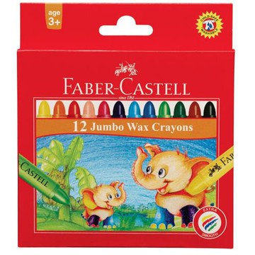 FABER-CASTELL輝柏 大象粗芯蠟筆 12色 /盒 120040