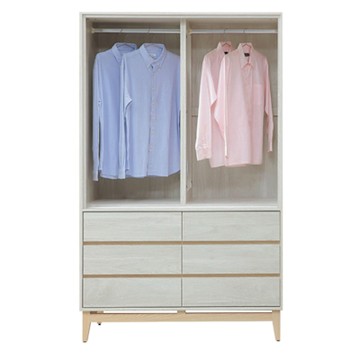 文創集 歌斯4尺推門六抽衣櫃-120x59x197cm免組