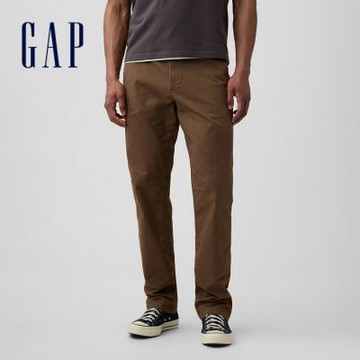【GAP】GapFlex經典直筒卡其褲-棕色(500359)