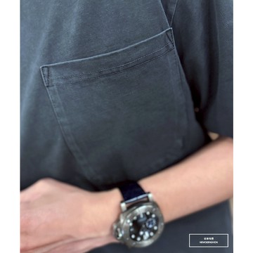 『老爺有喜』重磅仿舊口袋短T(NOF2405S003)-深灰