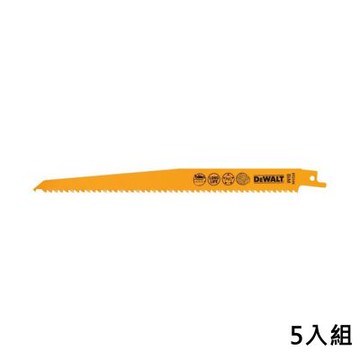DEWALT 得偉 美國 9 X6T軍刀鋸片雙金屬木工用 木材帶釘及PVC快速切割(五片裝) (DT2349-QZ)