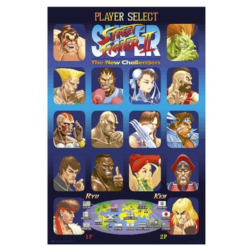 *【快打旋風】Street Fighter 復古二代選角畫面 進口海報