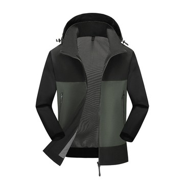 【巴黎精品】現貨+預購 衝鋒衣防風夾克-拼色連帽防水機能男外套2色a1he23